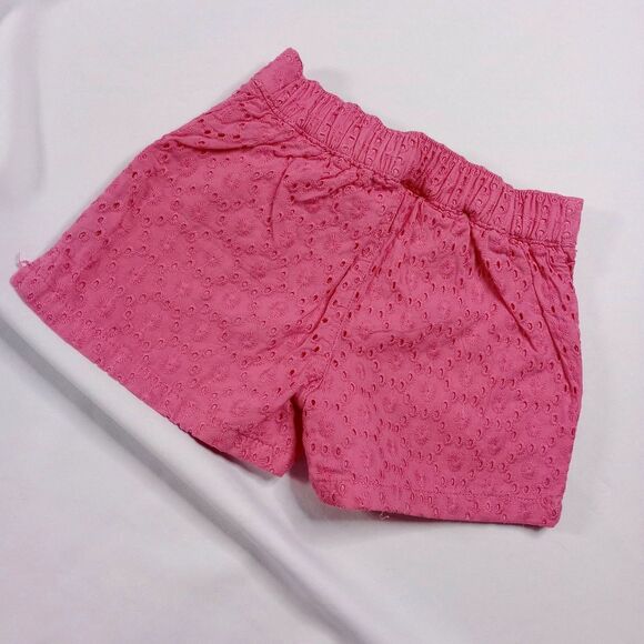 ⭐ Gymboree Toddler Girls Pink Eyelet Shorts Elastic Back Lace Cotton sz: 5 - Picture 2 of 6